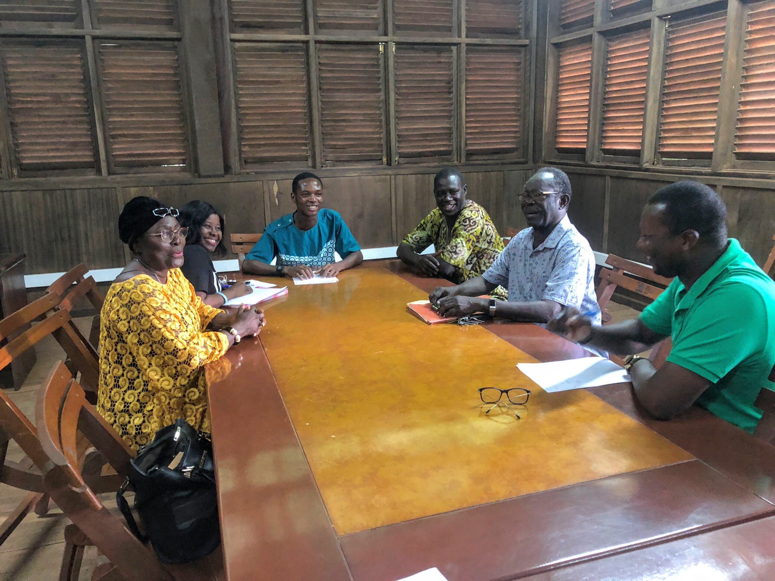 Isaac Asomah chairing a meeting of Businessmen and women at Kakum National Park Visitor Centre